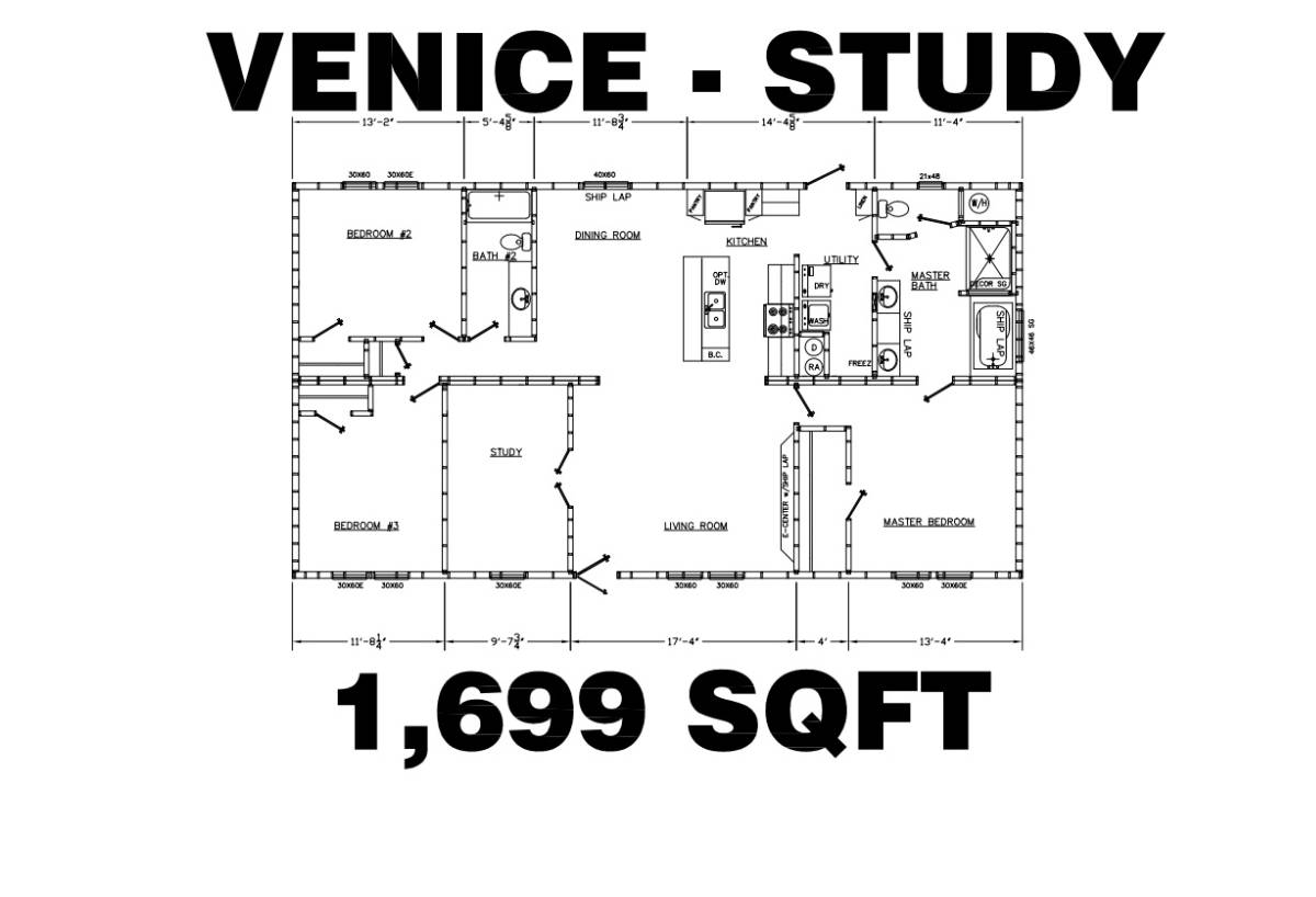 Coastal Series Venice With Study By Quality Mobile Homes   Venice Floor Plans SMALL 